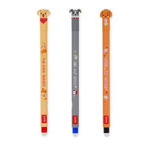 Legami - 3-piece Set Erasable Pens - Fur-ever Friends