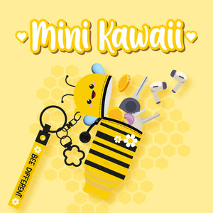 Legami - Bee Coin Purse with Keychain - Mini Kawaii