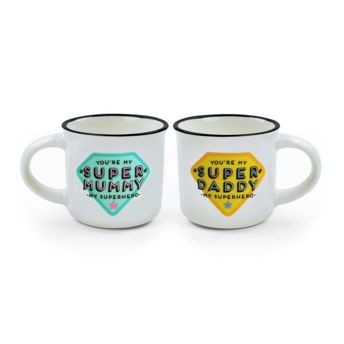 Legami - Seti 2 Coffee Cups - Süper Mummy ve Süper Daddy - Espresso Two