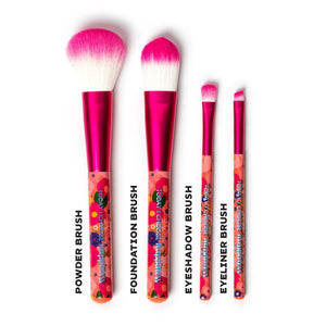 Legami - 4-Piece Floral Makeup Brushes Set - Oh My Glow!