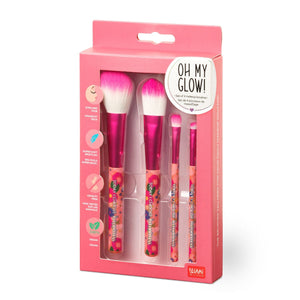 Legami - 4-Piece Floral Makeup Brushes Set - Oh My Glow!