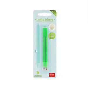 Legami - Set of 2 Refills Cute Friends Gel Pens - Neon Green Ink