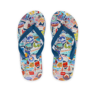 Legami - Size 44/45 Regular Travel Stickers Flip Flops