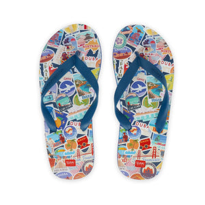 Legami - Size 44/45 Regular Travel Stickers Flip Flops