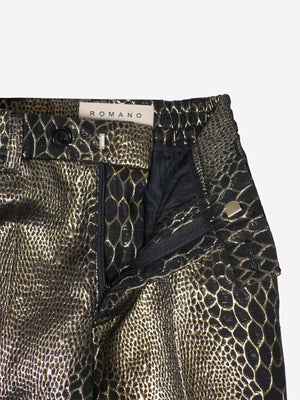 Romano Boys Snake Skin Jacquard 2 Piece Suit in Gold
