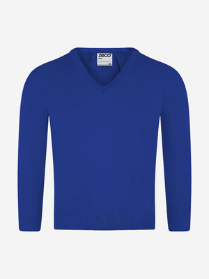 Zeco Kids School Knitted V-Neck Jumper in Blue