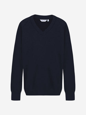 Zeco Kids School Cotton Mix Knitted V-Neck Jumper in Navy