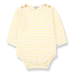 1+ in the family - Striped Biel Bodysuit | Pale Yellow