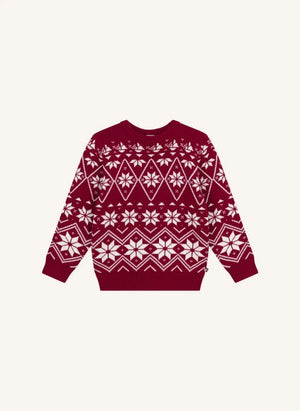 Petit Bateau - Jakarlı Yün Kazak | Bordo