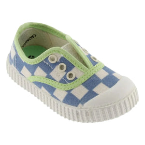 Victoria - Canvas Checkered Sneakers | Blue