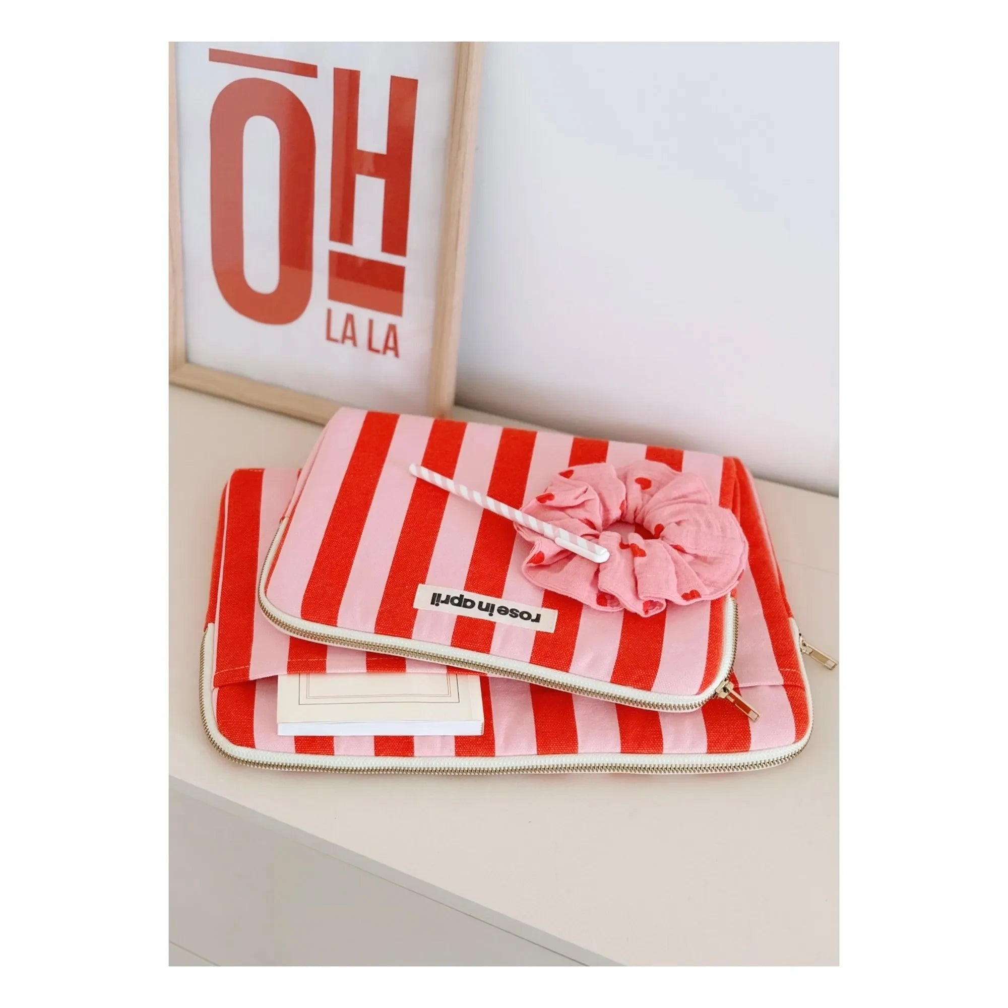 Rose in April - Striped Octave Laptop Sleeve | Red