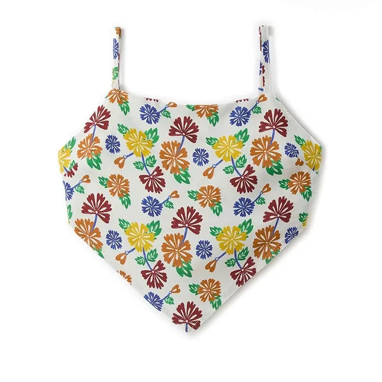 Fabula - Floral crop top | White