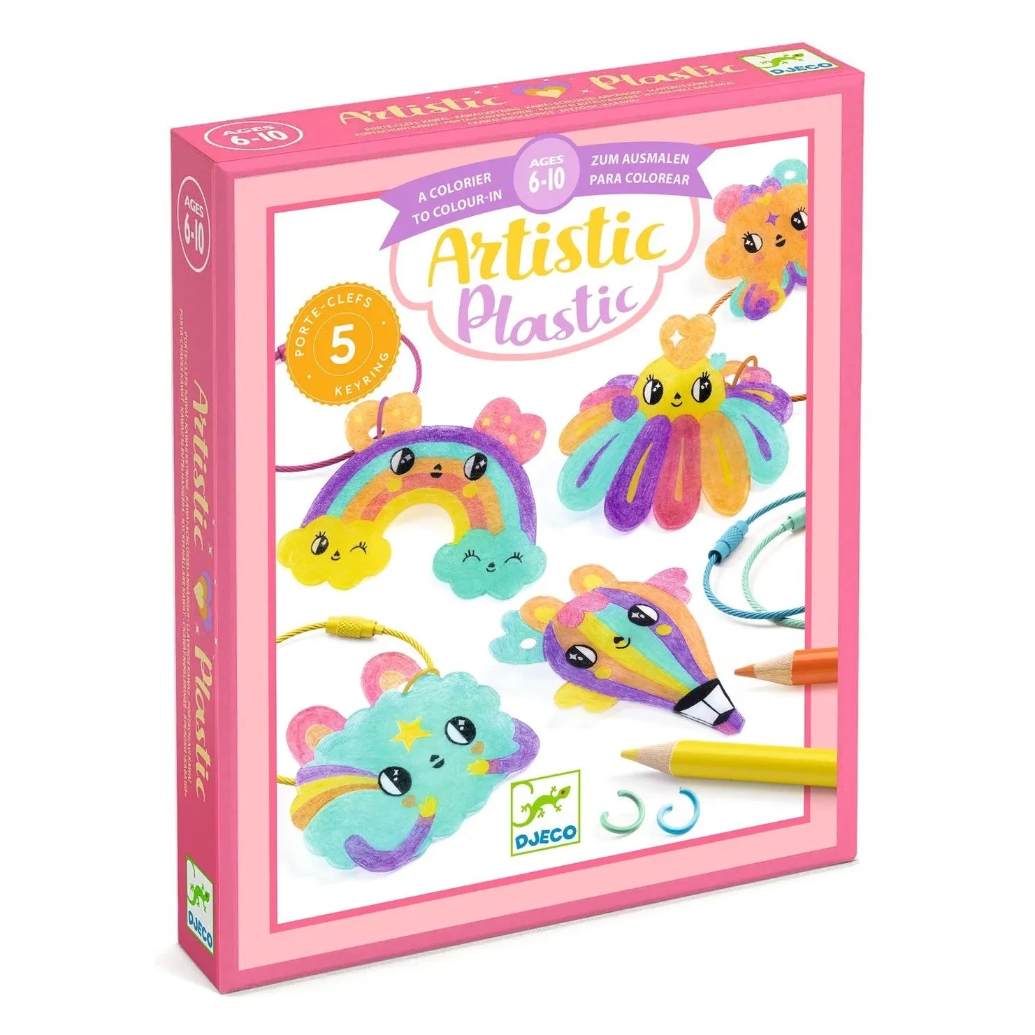 Djeco - Shrink Plastic Art - Kawaii Keyrings