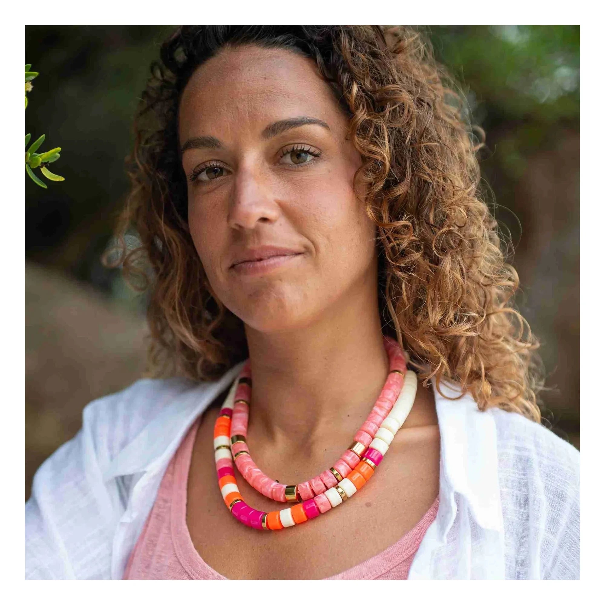 Parabaya - Praia Orange Ivory Necklace | Ivory