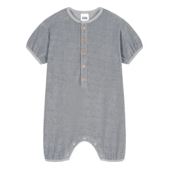 Studio Bohème - Bebecito Organic Cotton Towel Fabric Romper Shorts | Gray