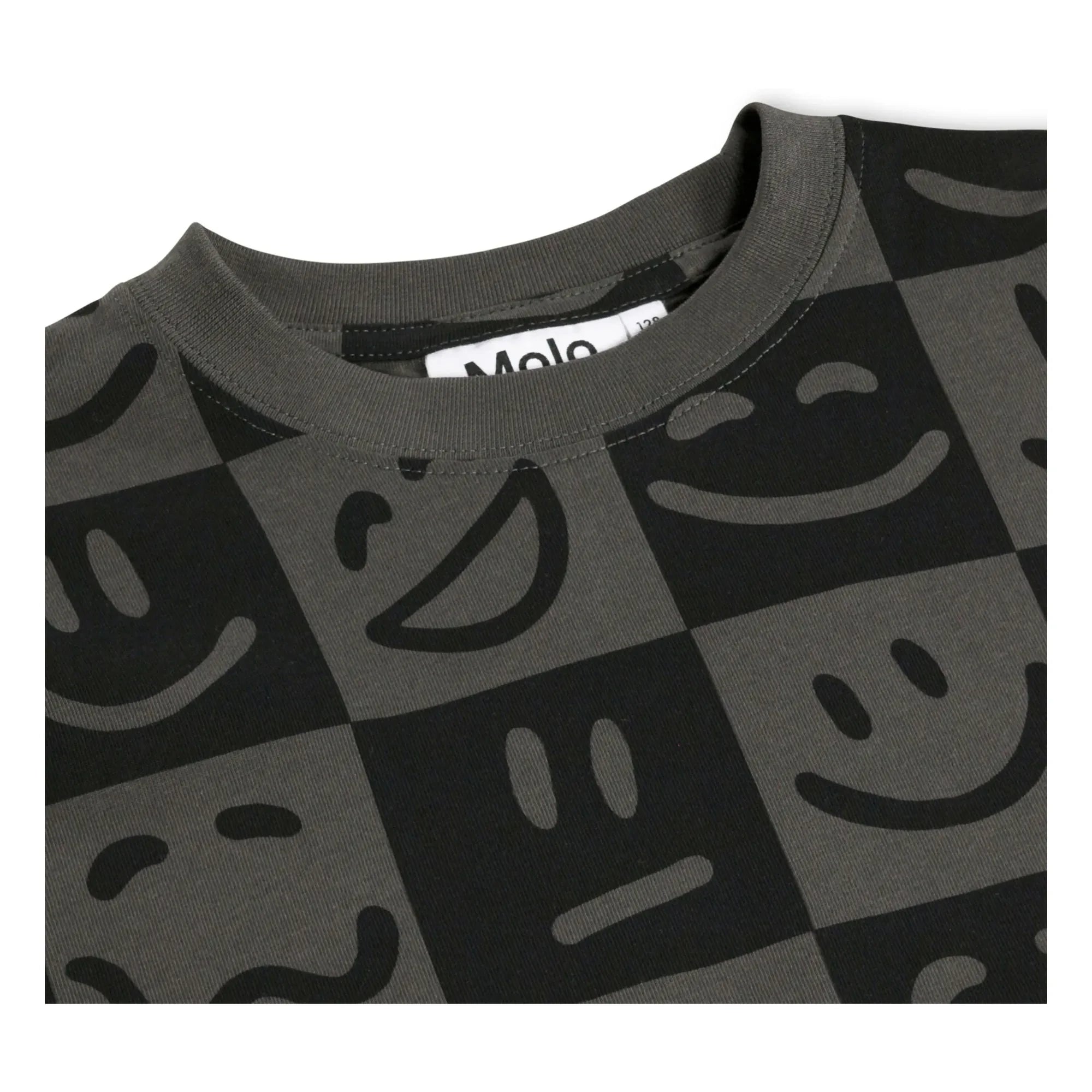 Molo - Riley Emotion Damier Organik Pamuk Tişört | Siyah