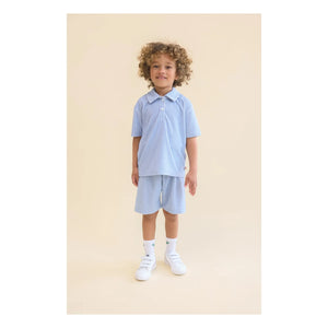 Flöss - Norh Striped Polo T-Shirt | Blue