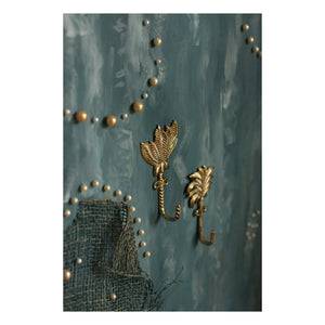 Doing Goods - Devi Palmtree Recycled Brass Coat Hooks - Set of 2 | Gold Brown