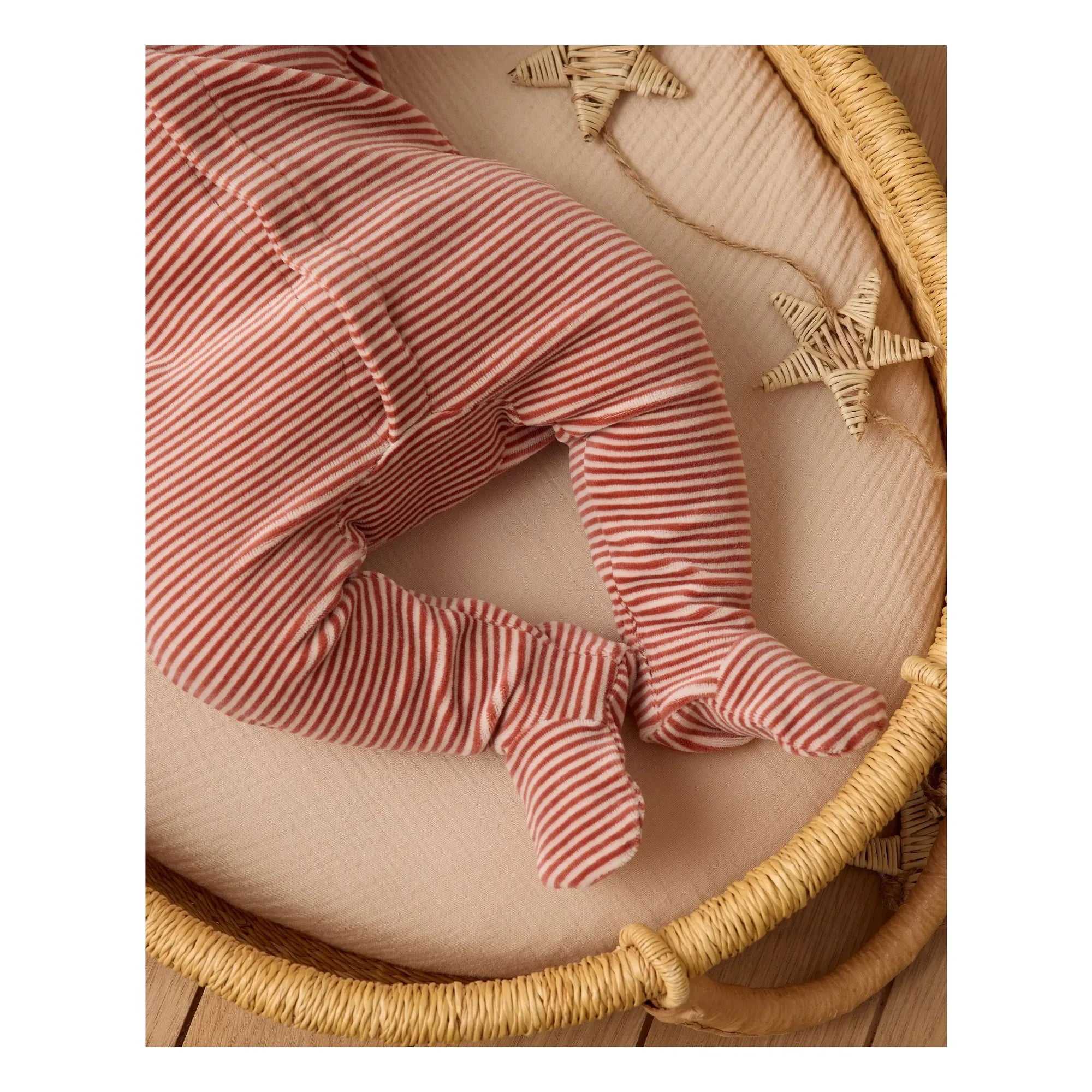 Quincy Mae - Striped Footed Romper | Rouge Brun
