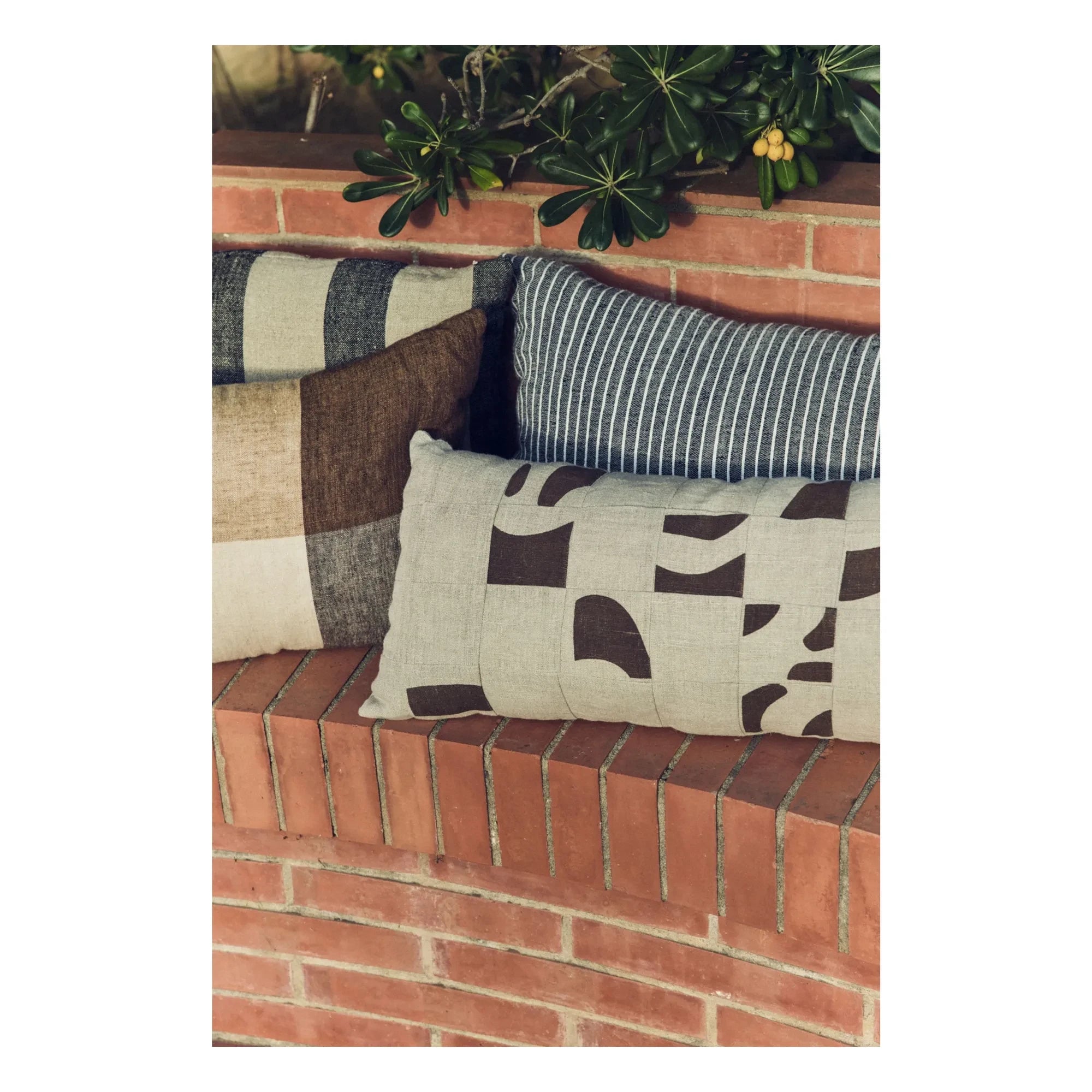 HKliving - Yama Pattern Cushion | Natural