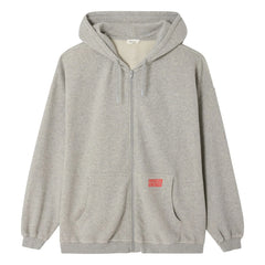 American Vintage - Kapüşonlu Fermuarlı Sweatshirt | Gri Melanj