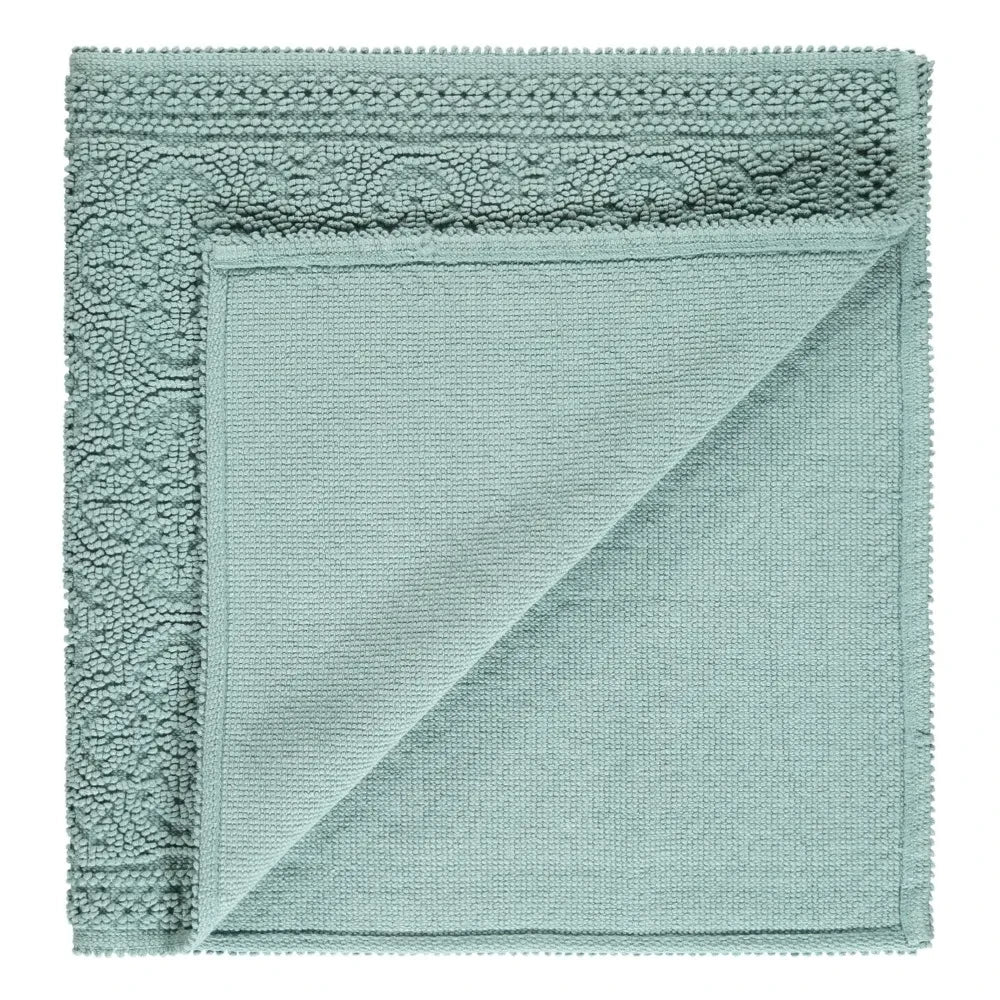 Haomy - Embossed Patterned Cotton Bath Mat 55x110cm | Seafoam Green