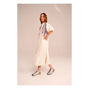 Sacrécoeur - Lou Taro Embroidered Cotton Voile Dress | White
