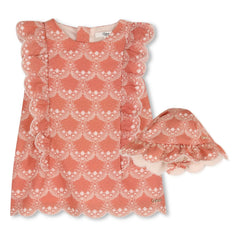 Chloé - Organic cotton dress and hat set | Peach