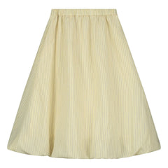 Tangerine - Striped Midi Puff Skirt | Pale yellow