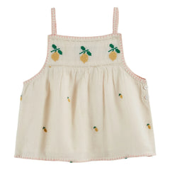 Emile et Ida - Embroidered Lemon Top | Cream