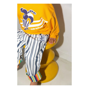 Club Trésor - Biarritz Sunset Striped Pants | Navy Blue