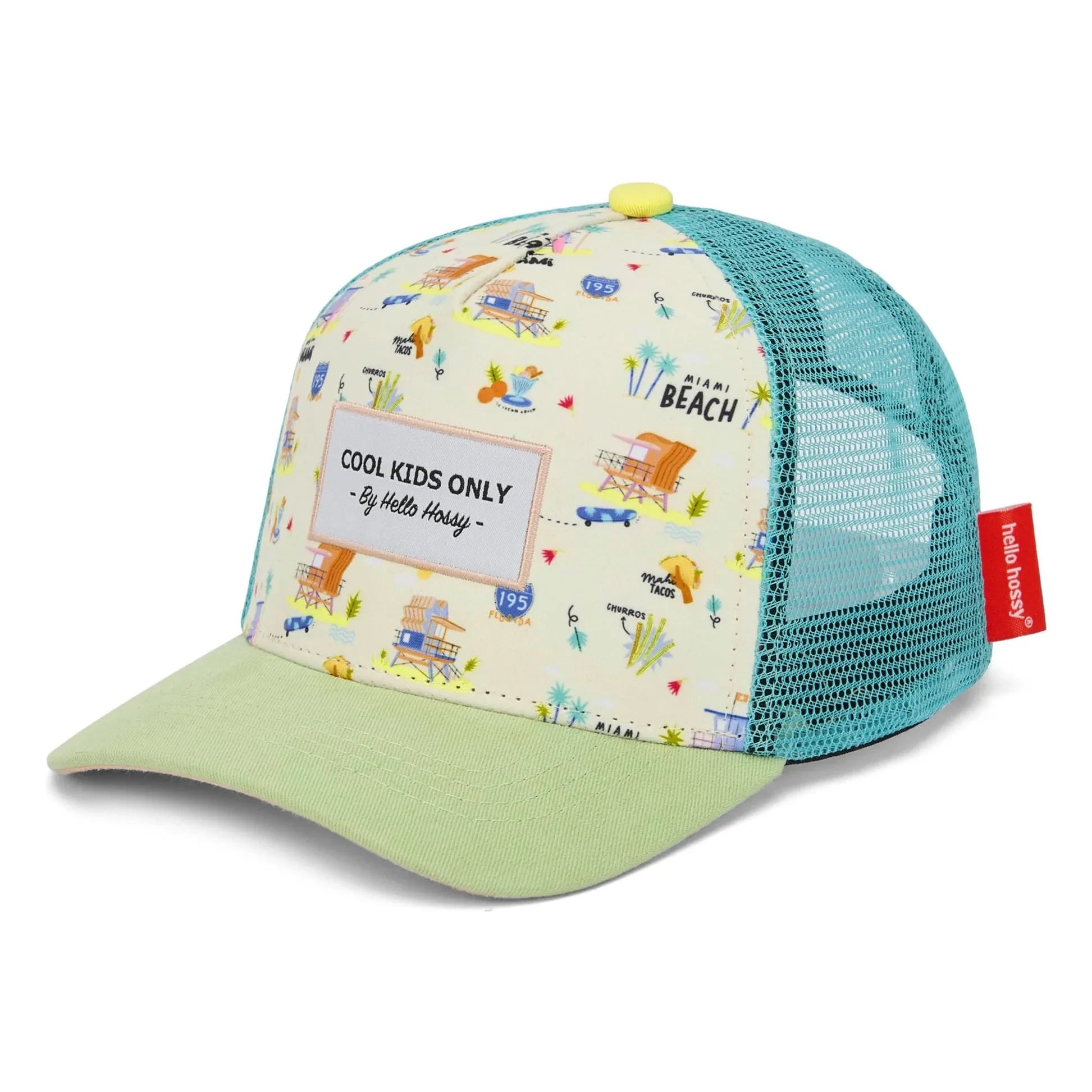 Hello Hossy - Curved Brim Hat Trucker Miami Beach Recycled Fibers | Beige