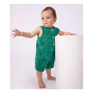 Petit Bateau - Organic Cotton Palm Towel Jumpsuit | Green