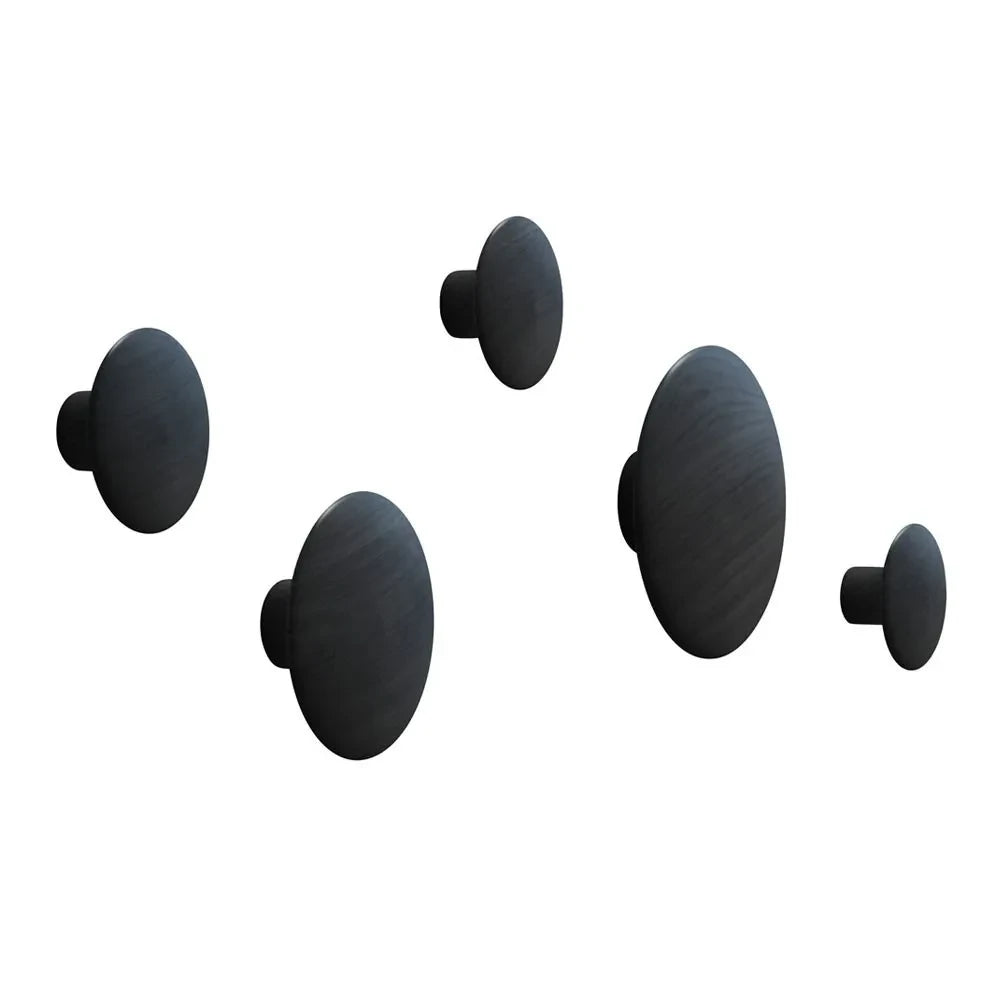 Muuto - Set of 5 Dots Hook Set - Black