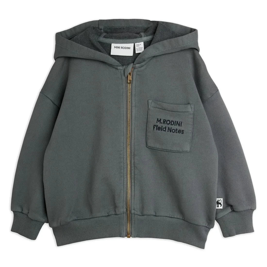 Mini Rodini - M.Rodini Zip-up Sweatshirt Organic Cotton | Grey