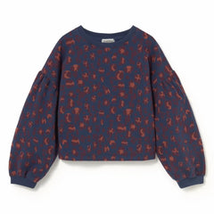 Cozmo - Elia Leopar Organik Pamuklu Sweatshirt | Lacivert