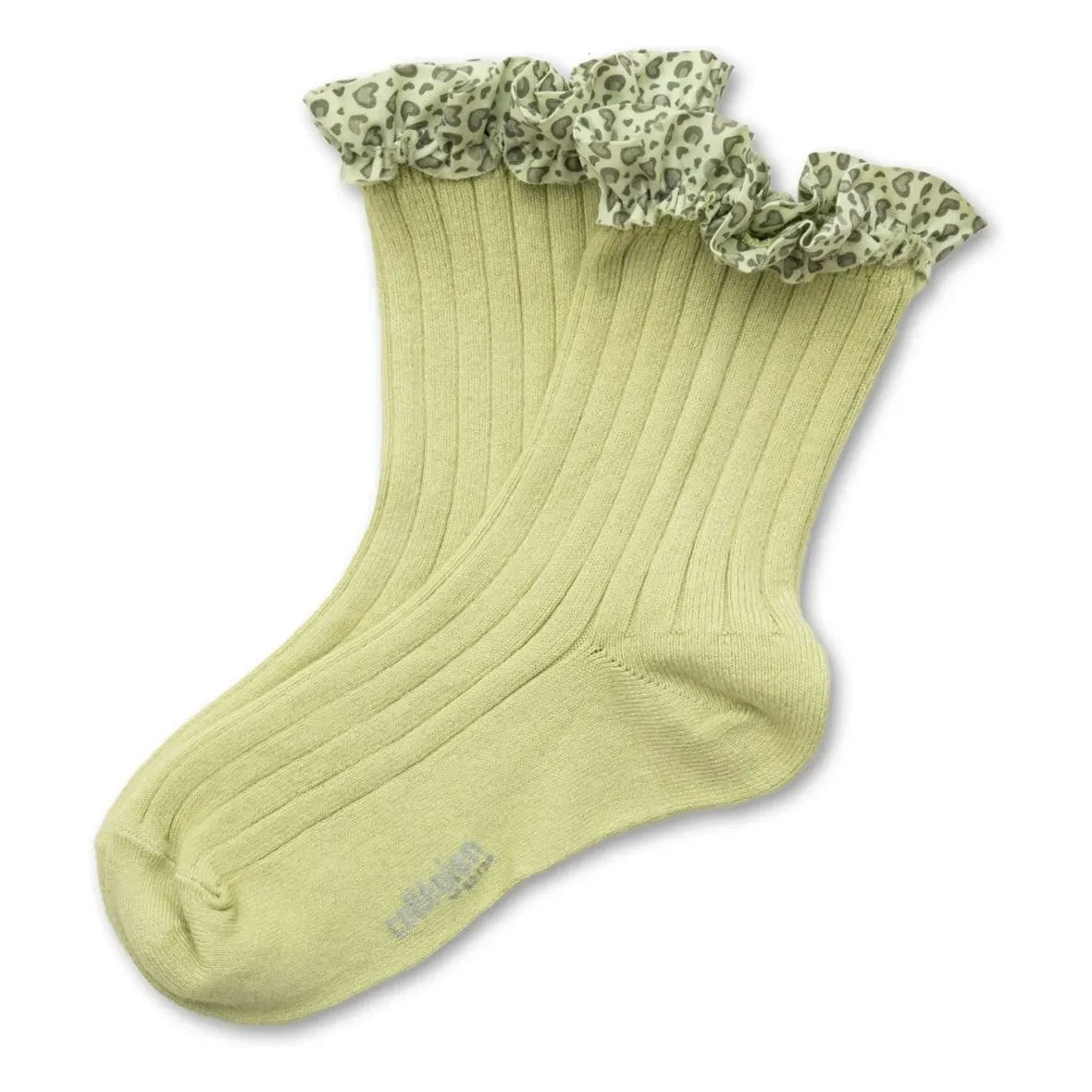 Collégien - Leopard Ruffled Socks Lea | Light Green