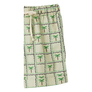 Fabula - Palm Tree Drawstring Shorts | Light Green