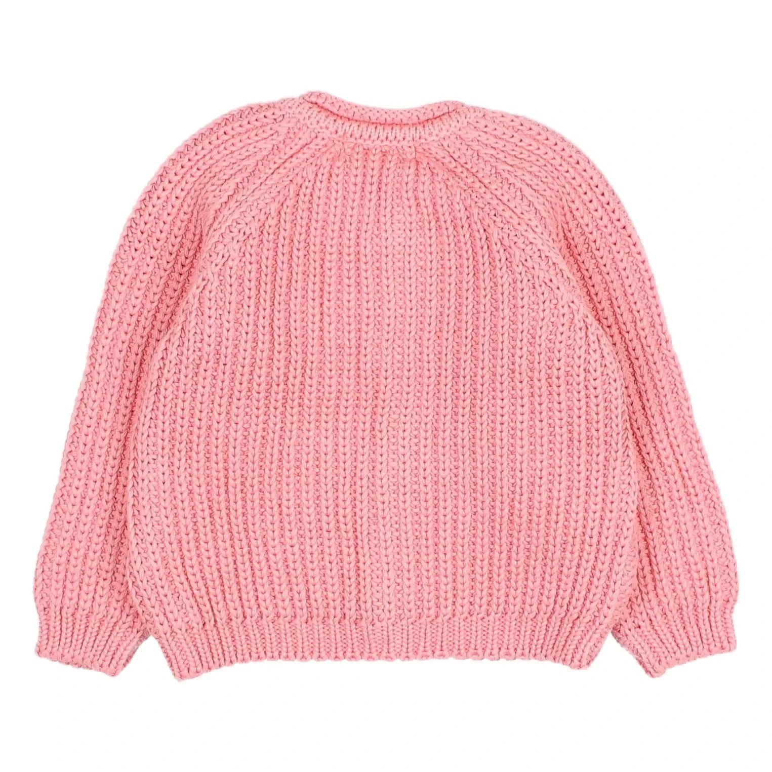 Búho - Côtes Perlées Organic Cotton Cardigan | Powder Pink