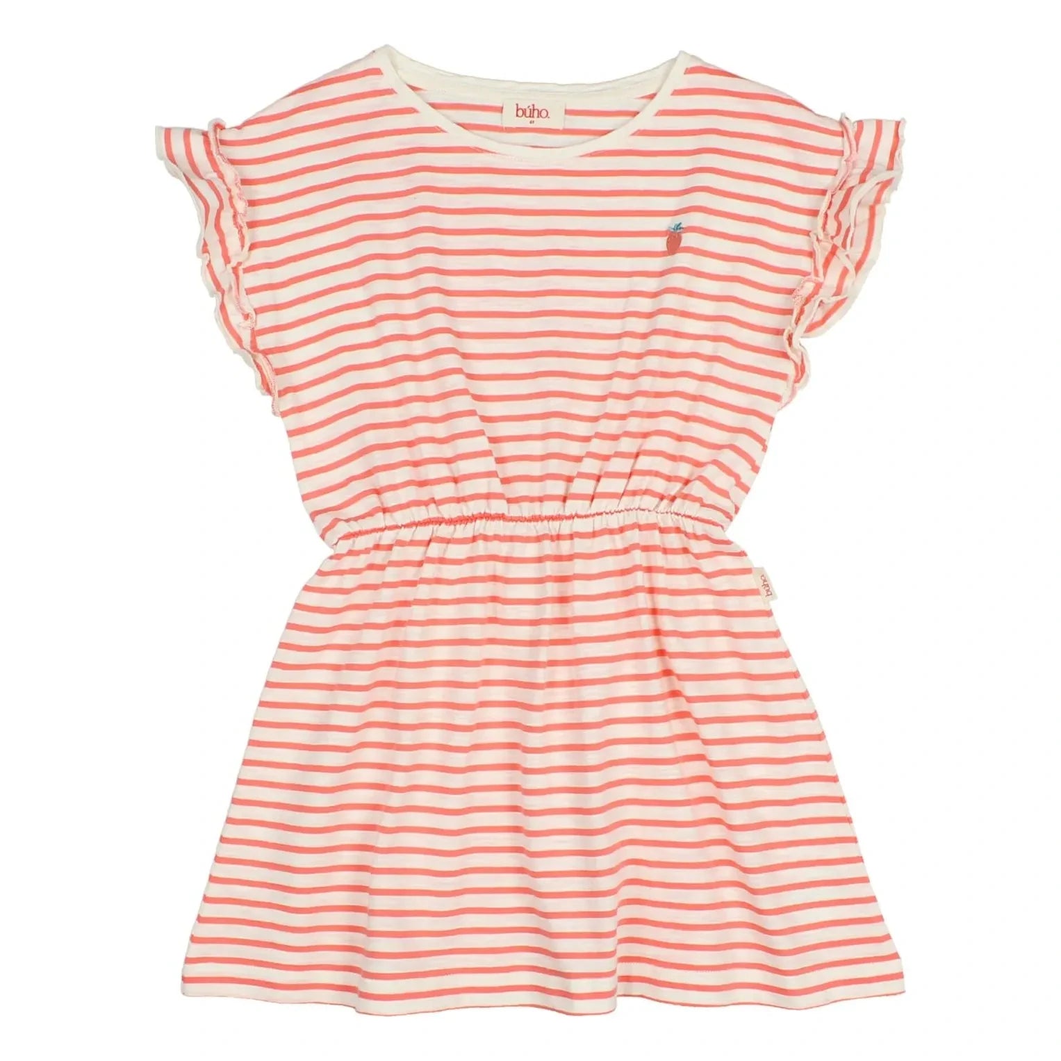 Búho - Striped Knit Dress with Strawberry Organic Cotton | Pink