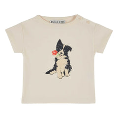 Emile et Ida - Organic Cotton T-Shirt Dog | Cream
