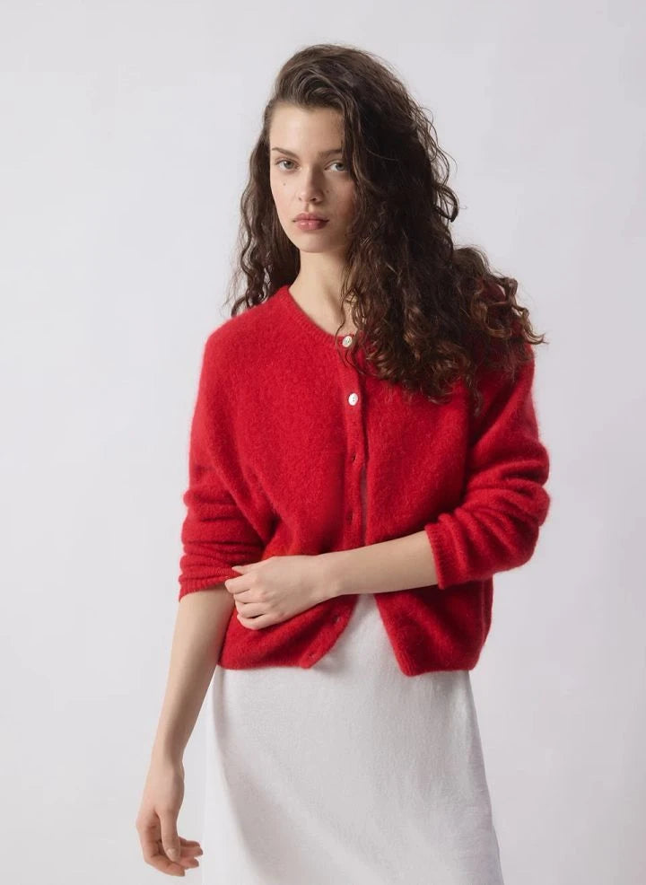 American Vintage - Vitow Alpaca Cardigan | Carmine Red