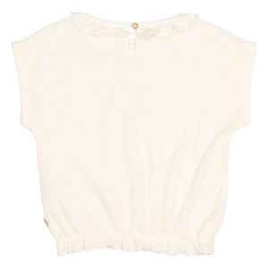 Búho - Summer Of Love Ruffled Terry T-Shirt | Ecru
