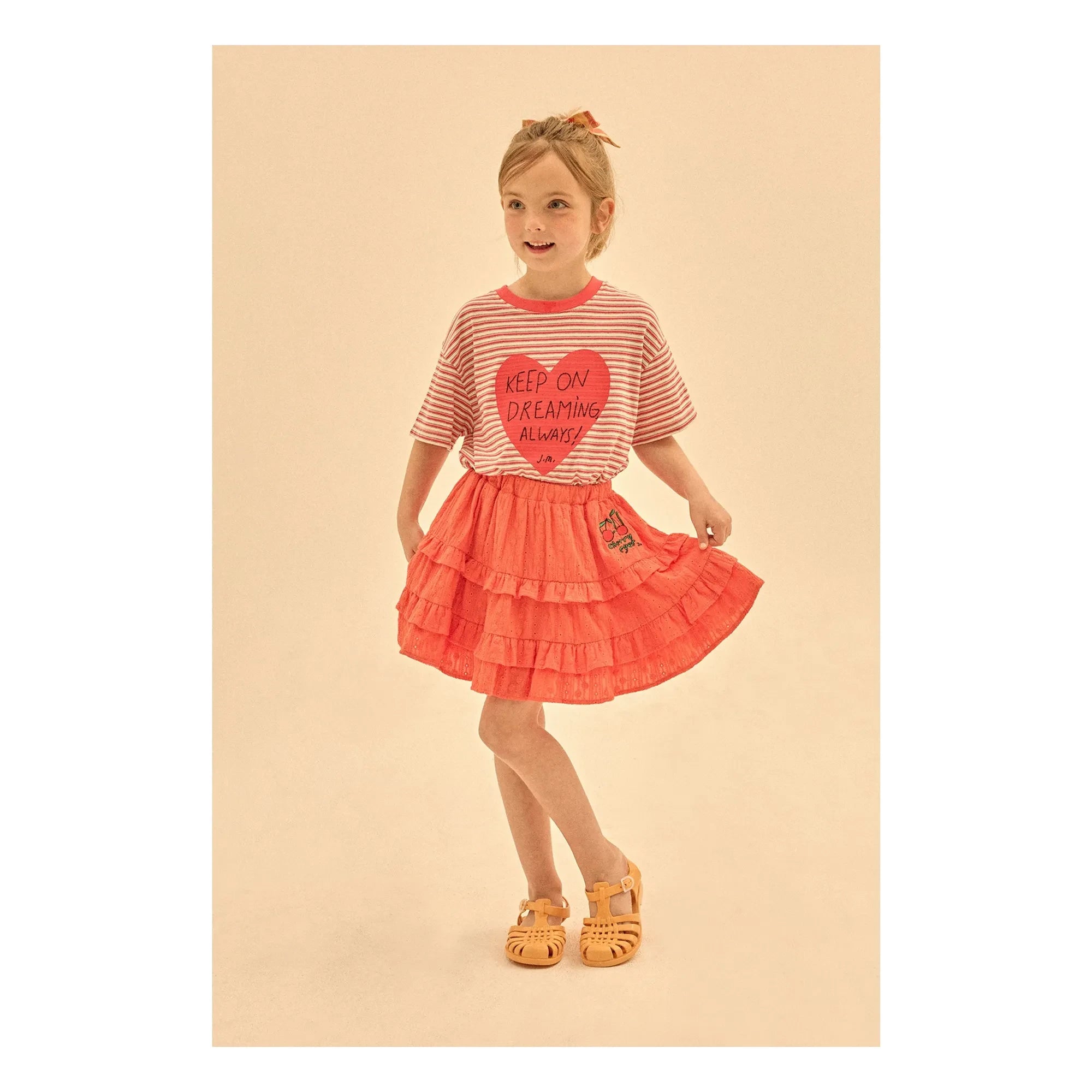 Jelly Mallow - Cherry Ruffled Skirt | Orange