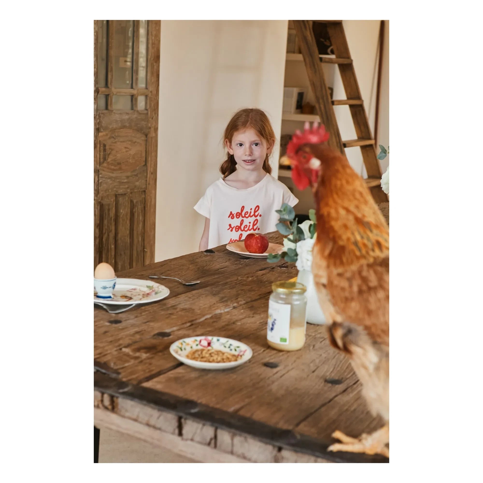 Emile et Ida - Soleil Organic Cotton T-Shirt | Cream