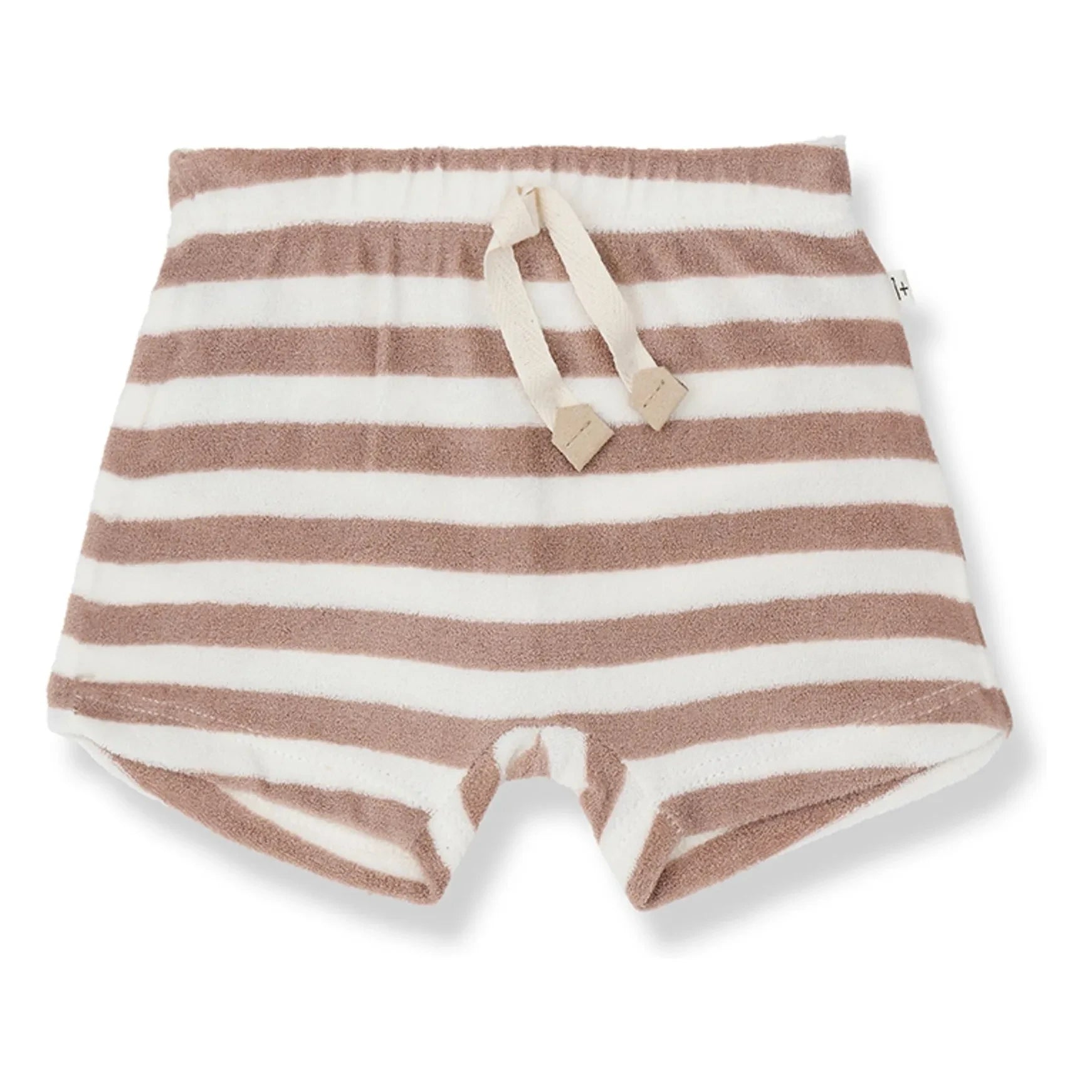 1+ in the family - Feres Striped Towel Bermuda Shorts | Taupe Brown