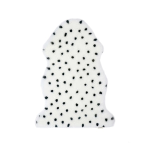 BINIBAMBA - Short Faux Sheep Fur Rug - 98x62 cm | Dalmatian