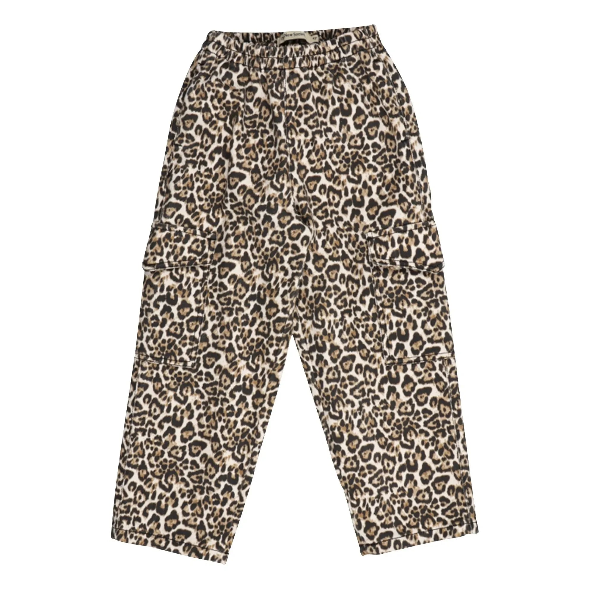 the new society - Nelia Leopard Organic Cotton Pants | Beige