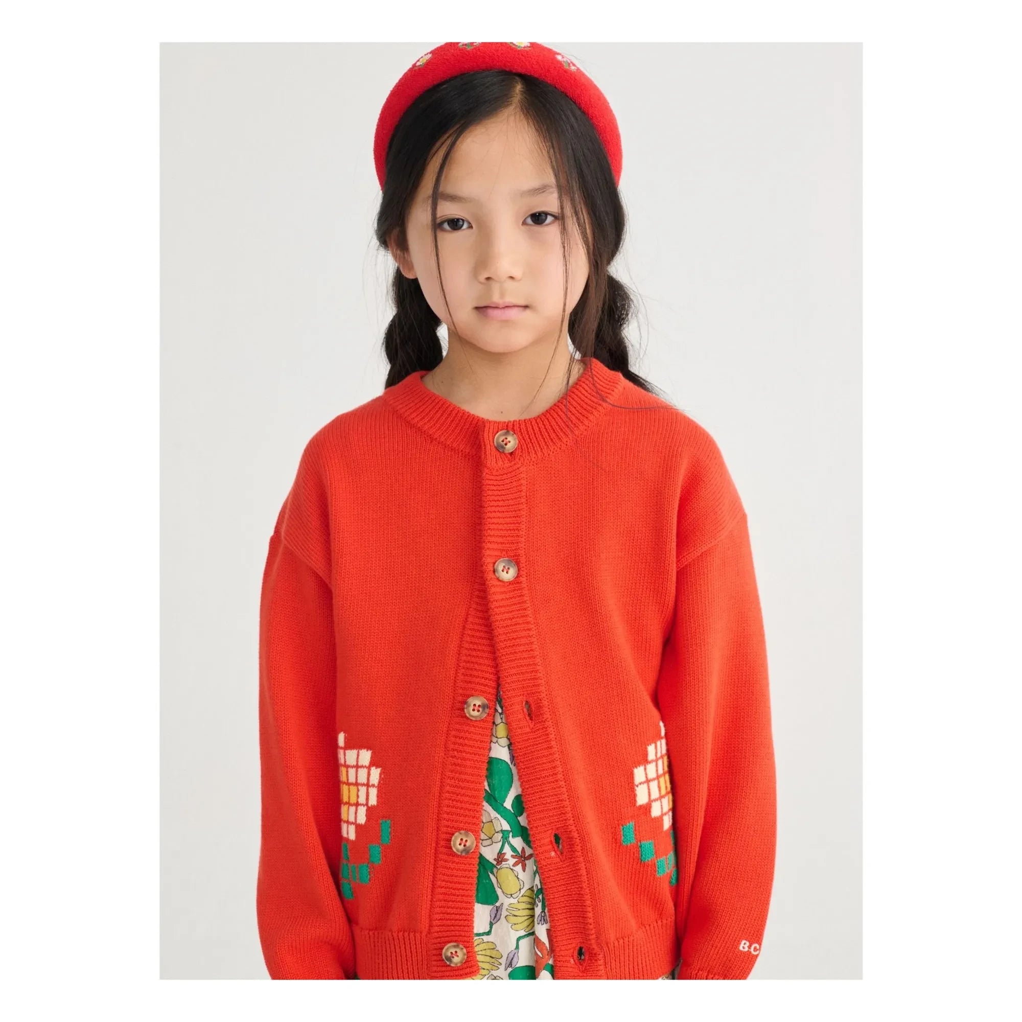 Bobo Choses - Organic Cotton Daisy Cardigan | Red