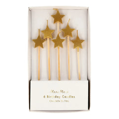 Meri Meri - Star Candles - Set of 6 | Gold